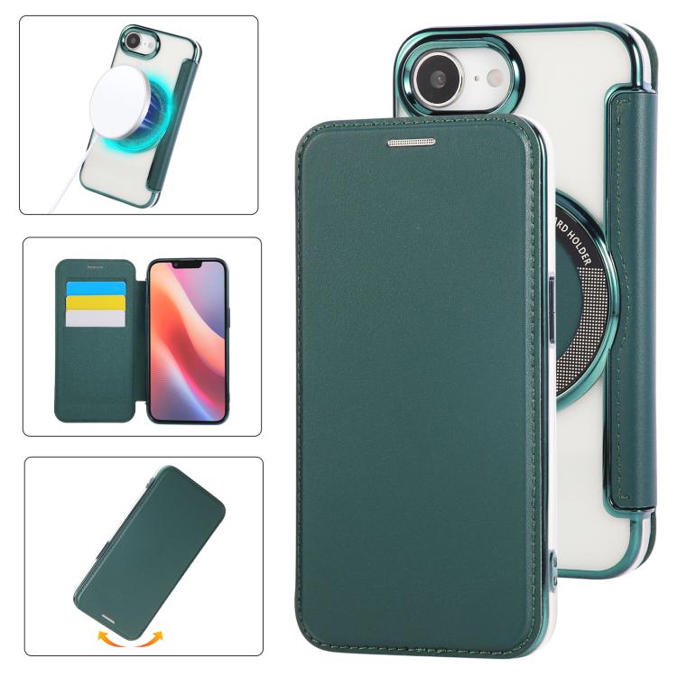 Custodia per telefono ultra sottile in ecopelle con placcatura magnetica, For iPhone Air, For iPhone 16e, For iPhone 16 Pro Max
