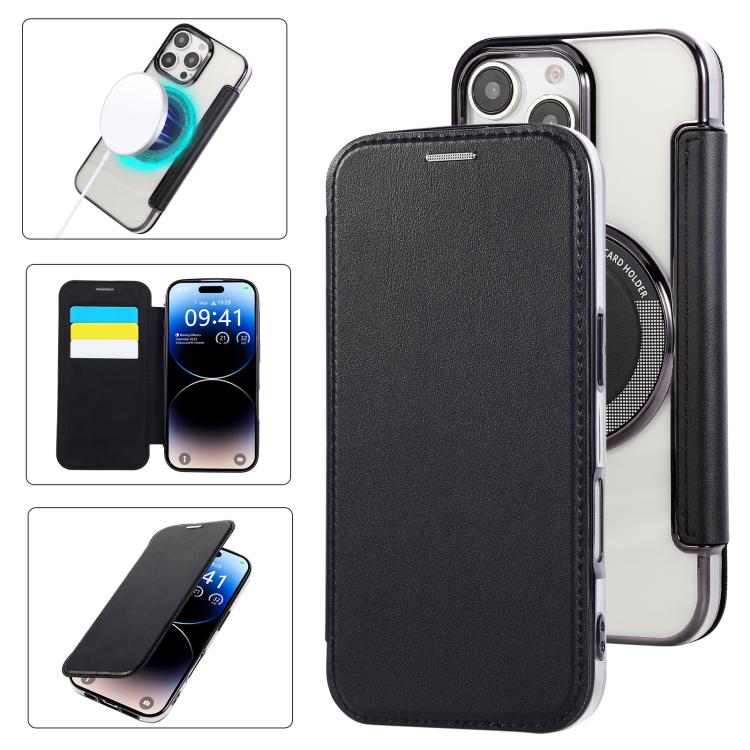Custodia per telefono ultra sottile in ecopelle con placcatura magnetica, For iPhone Air, For iPhone 16e, For iPhone 16 Pro Max