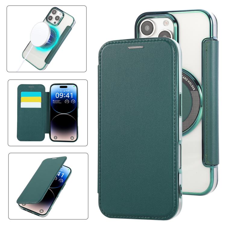Custodia per telefono ultra sottile in ecopelle con placcatura magnetica, For iPhone Air, For iPhone 16e, For iPhone 16 Pro Max
