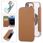 Custodia per telefono ultra sottile in ecopelle con placcatura magnetica, For iPhone Air, For iPhone 16e, For iPhone 16 Pro Max