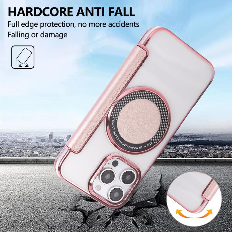 Custodia per telefono ultra sottile in ecopelle con placcatura magnetica, For iPhone 16 Pro, For iPhone 16 Plus, For iPhone 16