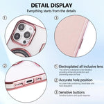 Custodia per telefono ultra sottile in ecopelle con placcatura magnetica, For iPhone 16 Pro, For iPhone 16 Plus, For iPhone 16