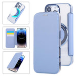 Custodia per telefono ultra sottile in ecopelle con placcatura magnetica, For iPhone 16 Pro, For iPhone 16 Plus, For iPhone 16