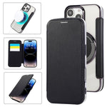 Custodia per telefono ultra sottile in ecopelle con placcatura magnetica, For iPhone 16 Pro, For iPhone 16 Plus, For iPhone 16