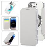 Custodia per telefono ultra sottile in ecopelle con placcatura magnetica, For iPhone 16 Pro, For iPhone 16 Plus, For iPhone 16
