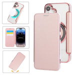 Custodia per telefono ultra sottile in ecopelle con placcatura magnetica, For iPhone 16 Pro, For iPhone 16 Plus, For iPhone 16