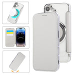 Custodia per telefono ultra sottile in ecopelle con placcatura magnetica, For iPhone 16 Pro, For iPhone 16 Plus, For iPhone 16