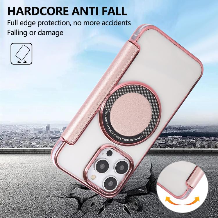 Custodia per telefono ultra sottile in ecopelle con placcatura magnetica, For iPhone 15 Pro Max, For iPhone 15 Pro, For iPhone 15 Plus / 14 Plus