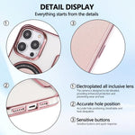 Custodia per telefono ultra sottile in ecopelle con placcatura magnetica, For iPhone 15 Pro Max, For iPhone 15 Pro, For iPhone 15 Plus / 14 Plus