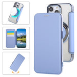 Custodia per telefono ultra sottile in ecopelle con placcatura magnetica, For iPhone 15 Pro Max, For iPhone 15 Pro, For iPhone 15 Plus / 14 Plus