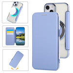 Custodia per telefono ultra sottile in ecopelle con placcatura magnetica, For iPhone 15 Pro Max, For iPhone 15 Pro, For iPhone 15 Plus / 14 Plus
