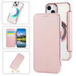 Custodia per telefono ultra sottile in ecopelle con placcatura magnetica, For iPhone 15, For iPhone 14 / 13, For iPhone 14 Pro