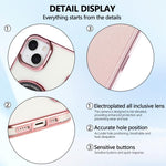 Custodia per telefono ultra sottile in ecopelle con placcatura magnetica, For iPhone 15, For iPhone 14 / 13, For iPhone 14 Pro