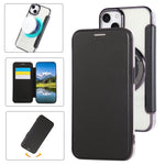 Custodia per telefono ultra sottile in ecopelle con placcatura magnetica, For iPhone 15, For iPhone 14 / 13, For iPhone 14 Pro