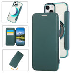 Custodia per telefono ultra sottile in ecopelle con placcatura magnetica, For iPhone 15, For iPhone 14 / 13, For iPhone 14 Pro