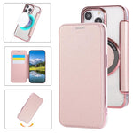 Custodia per telefono ultra sottile in ecopelle con placcatura magnetica, For iPhone 15, For iPhone 14 / 13, For iPhone 14 Pro