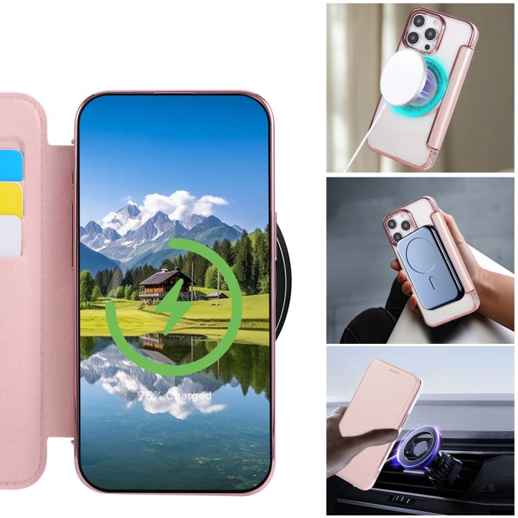 Custodia per telefono ultra sottile in ecopelle con placcatura magnetica, For iPhone 14 Pro Max, For iPhone 13 Pro Max, For iPhone 13 Pro