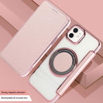 Custodia per telefono ultra sottile in ecopelle con placcatura magnetica, For iPhone 12 / 12 Pro, For iPhone 12 Pro Max