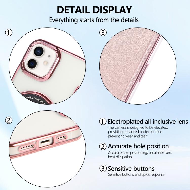 Custodia per telefono ultra sottile in ecopelle con placcatura magnetica, For iPhone 12 / 12 Pro, For iPhone 12 Pro Max