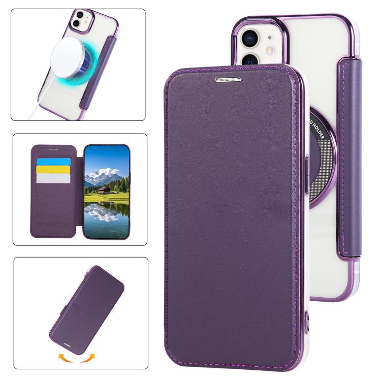 Custodia per telefono ultra sottile in ecopelle con placcatura magnetica, For iPhone 12 / 12 Pro, For iPhone 12 Pro Max