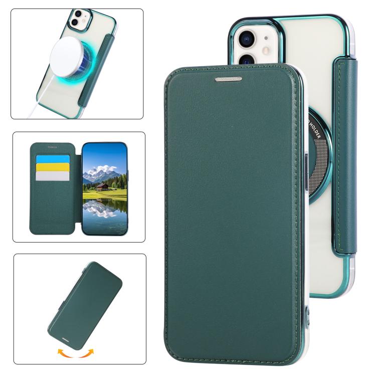 Custodia per telefono ultra sottile in ecopelle con placcatura magnetica, For iPhone 12 / 12 Pro, For iPhone 12 Pro Max