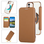 Custodia per telefono ultra sottile in ecopelle con placcatura magnetica, For iPhone 12 / 12 Pro, For iPhone 12 Pro Max