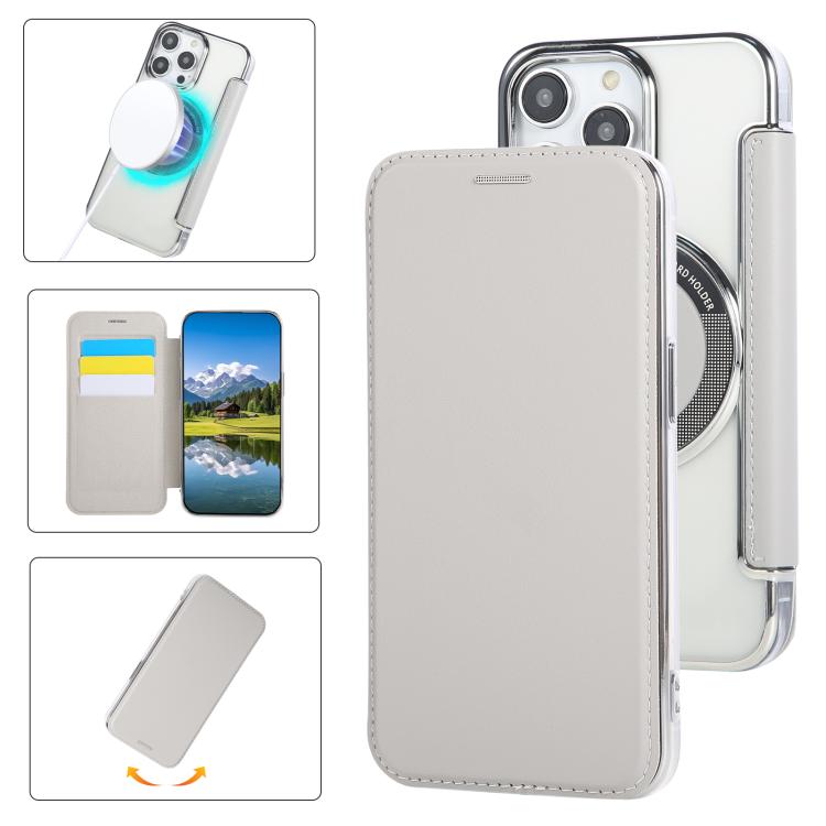 Custodia per telefono ultra sottile in ecopelle con placcatura magnetica, For iPhone 12 / 12 Pro, For iPhone 12 Pro Max