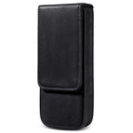 Astuccio per matite in pelle Crazy Horse, modello a cassetto magnetico, composto da tre pezzi.