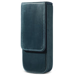 Astuccio per matite in pelle Crazy Horse, modello a cassetto magnetico, composto da tre pezzi.