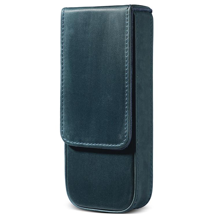 Astuccio per matite in pelle Crazy Horse, modello a cassetto magnetico, composto da tre pezzi.