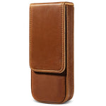 Astuccio per matite in pelle Crazy Horse, modello a cassetto magnetico, composto da tre pezzi.