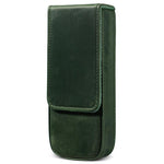 Astuccio per matite in pelle Crazy Horse, modello a cassetto magnetico, composto da tre pezzi.
