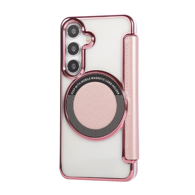 Custodia per telefono ultra sottile in ecopelle con placcatura magnetica, For Samsung Galaxy S25 / S24 5G, For Samsung Galaxy S25+ / S24+ 5G, For Samsung Galaxy S25 Ultra 5G