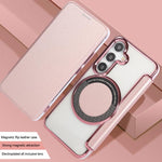 Custodia per telefono ultra sottile in ecopelle con placcatura magnetica, For Samsung Galaxy S25 / S24 5G, For Samsung Galaxy S25+ / S24+ 5G, For Samsung Galaxy S25 Ultra 5G