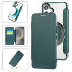 Custodia per telefono ultra sottile in ecopelle con placcatura magnetica, For Samsung Galaxy S25 / S24 5G, For Samsung Galaxy S25+ / S24+ 5G, For Samsung Galaxy S25 Ultra 5G