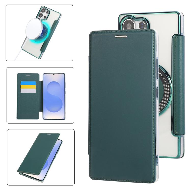 Custodia per telefono ultra sottile in ecopelle con placcatura magnetica, For Samsung Galaxy S24 Ultra 5G, For Samsung Galaxy S23 Ultra 5G, For Samsung Galaxy S23+ 5G