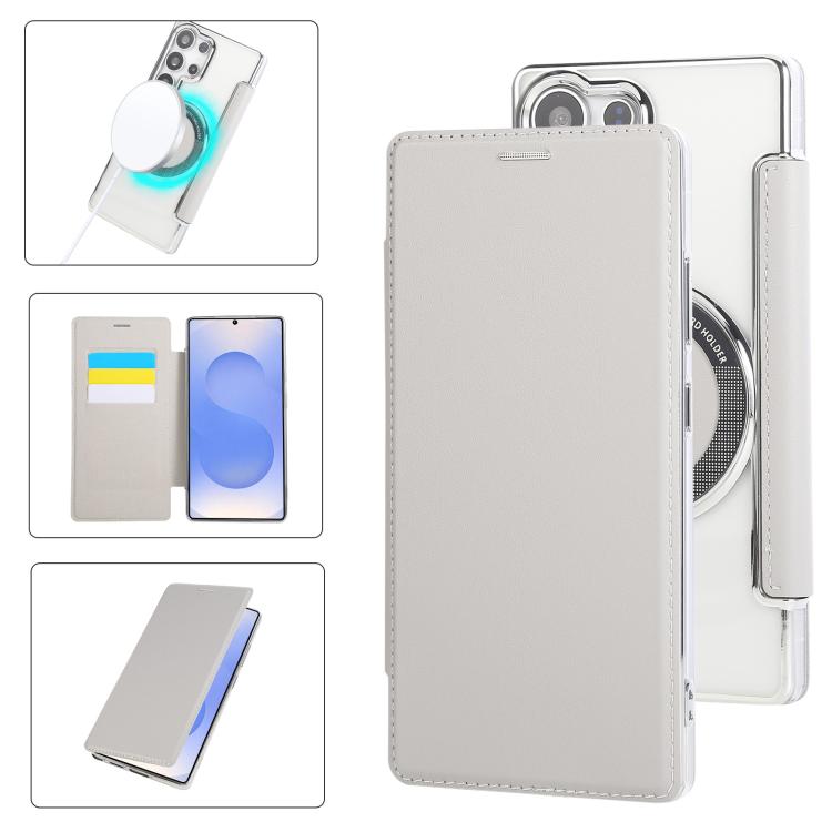 Custodia per telefono ultra sottile in ecopelle con placcatura magnetica, For Samsung Galaxy S24 Ultra 5G, For Samsung Galaxy S23 Ultra 5G, For Samsung Galaxy S23+ 5G