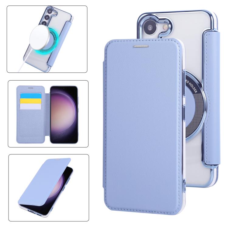 Custodia per telefono ultra sottile in ecopelle con placcatura magnetica, For Samsung Galaxy S24 Ultra 5G, For Samsung Galaxy S23 Ultra 5G, For Samsung Galaxy S23+ 5G