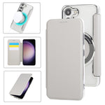 Custodia per telefono ultra sottile in ecopelle con placcatura magnetica, For Samsung Galaxy S24 Ultra 5G, For Samsung Galaxy S23 Ultra 5G, For Samsung Galaxy S23+ 5G