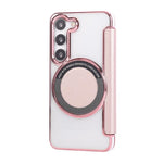 Custodia per telefono ultra sottile in ecopelle con placcatura magnetica, For Samsung Galaxy S23 5G, For Samsung Galaxy S22 Ultra 5G, For Samsung Galaxy S22+ 5G