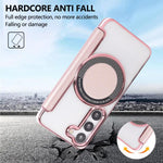 Custodia per telefono ultra sottile in ecopelle con placcatura magnetica, For Samsung Galaxy S23 5G, For Samsung Galaxy S22 Ultra 5G, For Samsung Galaxy S22+ 5G