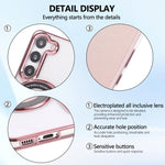 Custodia per telefono ultra sottile in ecopelle con placcatura magnetica, For Samsung Galaxy S23 5G, For Samsung Galaxy S22 Ultra 5G, For Samsung Galaxy S22+ 5G