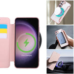 Custodia per telefono ultra sottile in ecopelle con placcatura magnetica, For Samsung Galaxy S23 5G, For Samsung Galaxy S22 Ultra 5G, For Samsung Galaxy S22+ 5G