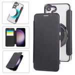 Custodia per telefono ultra sottile in ecopelle con placcatura magnetica, For Samsung Galaxy S23 5G, For Samsung Galaxy S22 Ultra 5G, For Samsung Galaxy S22+ 5G
