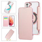 Custodia per telefono ultra sottile in ecopelle con placcatura magnetica, For Samsung Galaxy S22 5G