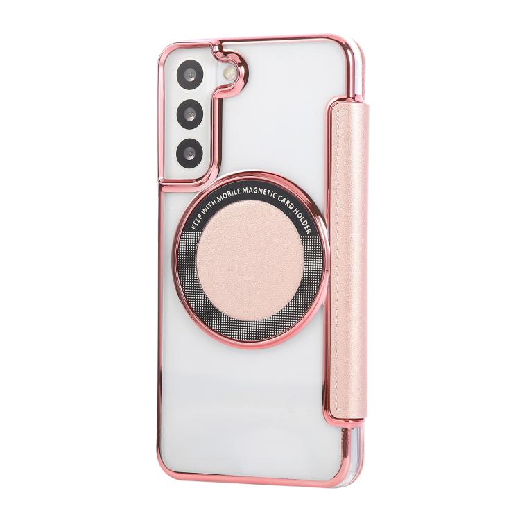 Custodia per telefono ultra sottile in ecopelle con placcatura magnetica, For Samsung Galaxy S22 5G