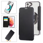 Custodia per telefono ultra sottile in ecopelle con placcatura magnetica, For Samsung Galaxy S22 5G