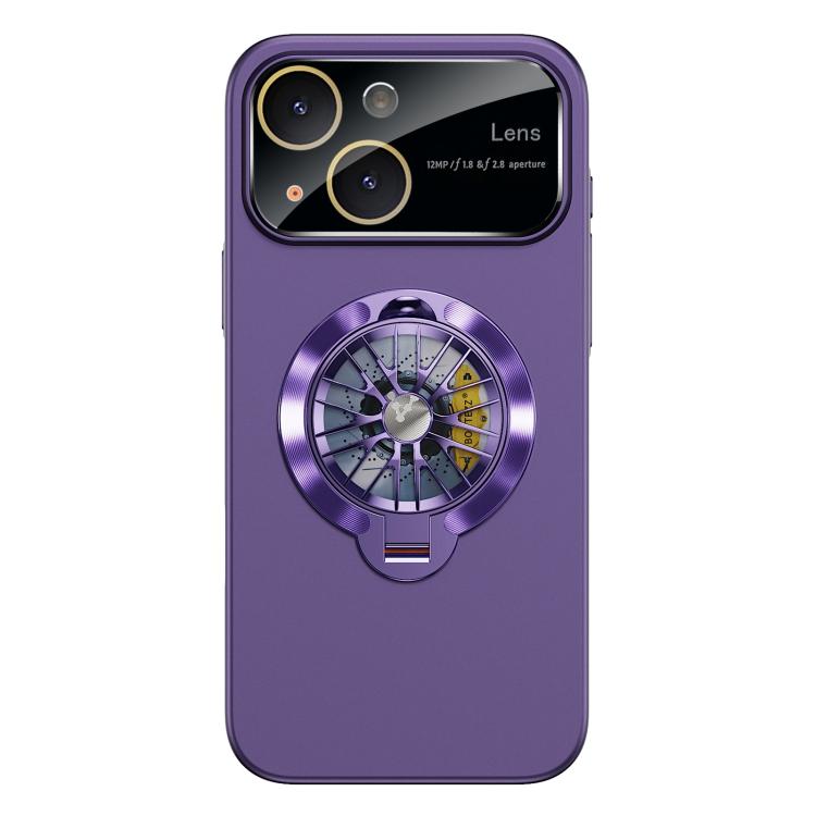 Custodia magnetica con giroscopio e finestra per fotocamera del PC Glaze, supporto girevole., For iPhone 15 Pro, For iPhone 15 Plus, For iPhone 15