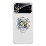 Custodia magnetica con giroscopio e finestra per fotocamera del PC Glaze, supporto girevole., For iPhone 16 Plus, For iPhone 16, For iPhone 15 Pro Max