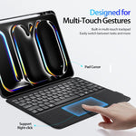 DUX DUCIS Serie DK Tastiera wireless magnetica retroilluminata Custodia per tablet in pelle vegana, For iPad Pro 13 2025 / 2024, For iPad Pro 11 2025 / 2024, For iPad 2025 / 2022, For iPad Air 11 2025 / 2024, For iPad Air 13 2025 / 2024                ...